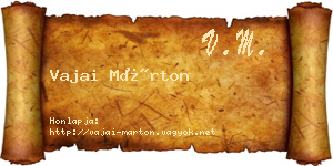 Vajai Márton névjegykártya