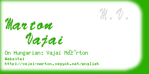 marton vajai business card